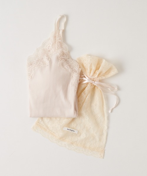 Chico（チコ）の「【SALON by Chico限定】レピュールテレコレースキャミ（キャミソール・レディース・アイボリー/ライトグレー/ミント/ブラック/サーモンピンク・FREE）」の7枚目の写真