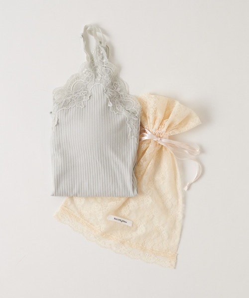 Chico（チコ）の「【SALON by Chico限定】レピュールテレコレースキャミ（キャミソール・レディース・アイボリー/ライトグレー/ミント/ブラック/サーモンピンク・FREE）」の13枚目の写真