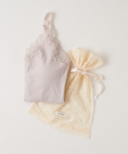 Chico（チコ）の「【SALON by Chico限定】レピュールテレコレースキャミ（キャミソール・レディース・アイボリー/ライトグレー/ミント/ブラック/サーモンピンク・FREE）」の9枚目の写真