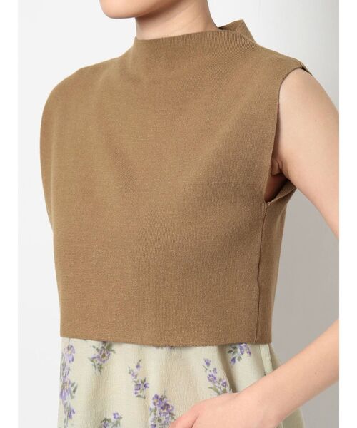 MURUA(ムルーア)の「ブラーフラワーレイヤードトップス(ニット/セーター・レディース・ブラック/ベージュ・FREE)」の15枚目の写真