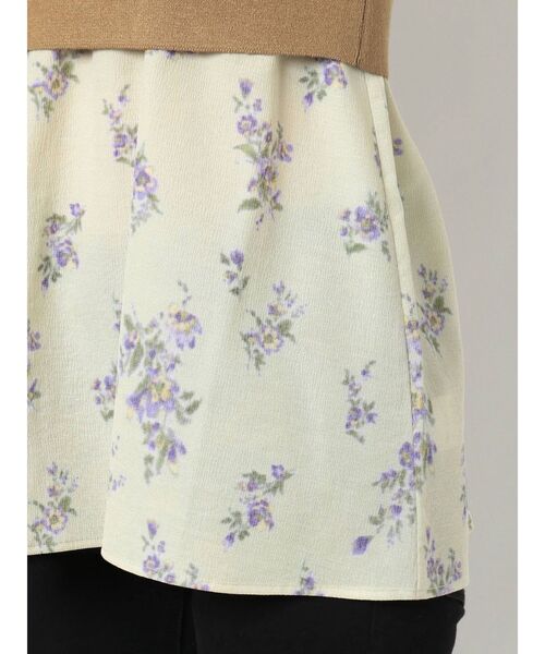 MURUA(ムルーア)の「ブラーフラワーレイヤードトップス(ニット/セーター・レディース・ブラック/ベージュ・FREE)」の16枚目の写真