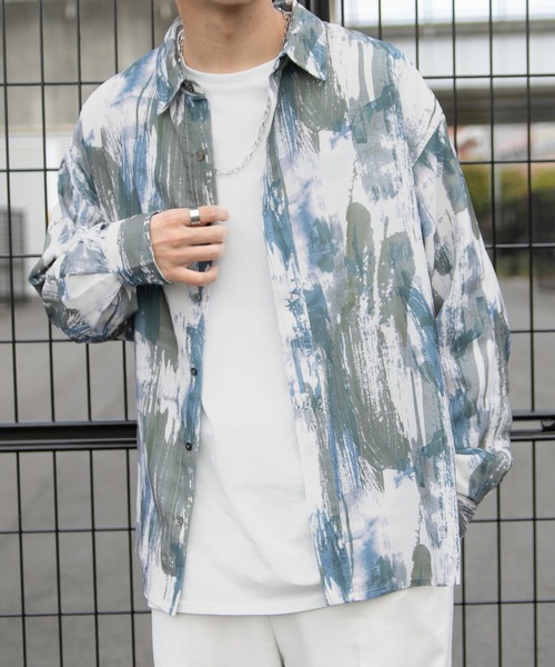 PairPair（ペアペア）の「アソートペイントルーズシャツ(ユニセックス)（シャツ/ブラウス・メンズ・ブルー/アイボリー/ブラウン系その他・FREE）」の3枚目の写真