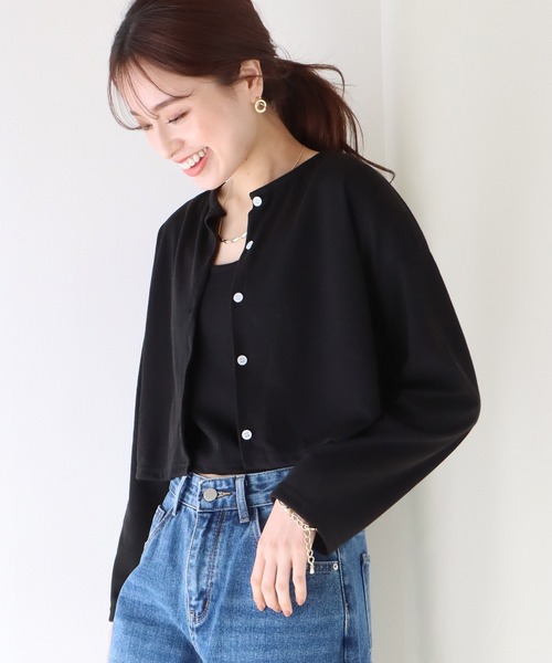 BLUEEAST(ブルーイースト)の「カーディガン&キャミソールセット アンサンブル(アンサンブル・レディース・ブラック/イエロー/アイボリー/モカ/カーキ・MEDIUM)」の15枚目の写真