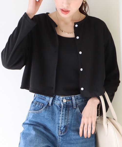 BLUEEAST(ブルーイースト)の「カーディガン&キャミソールセット アンサンブル(アンサンブル・レディース・ブラック/イエロー/アイボリー/モカ/カーキ・MEDIUM)」の16枚目の写真