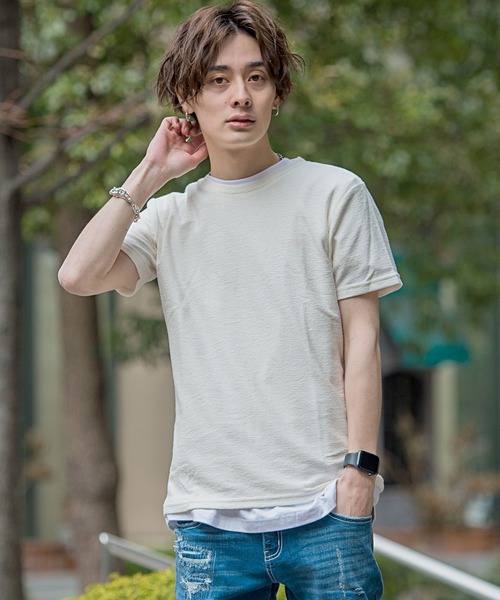 SILVER BULLET(シルバーバレット)の「『vicci/ヴィッチ』ボーダー柄裏毛クルーネック半袖Tシャツ(Tシャツ/カットソー・メンズ・レッド/グレー系その他2/グレー/マルチ/ブルー系その他/ホワイト/グレー系その他/ネイビー/ブルー系その他2・L/M)」の1枚目の写真