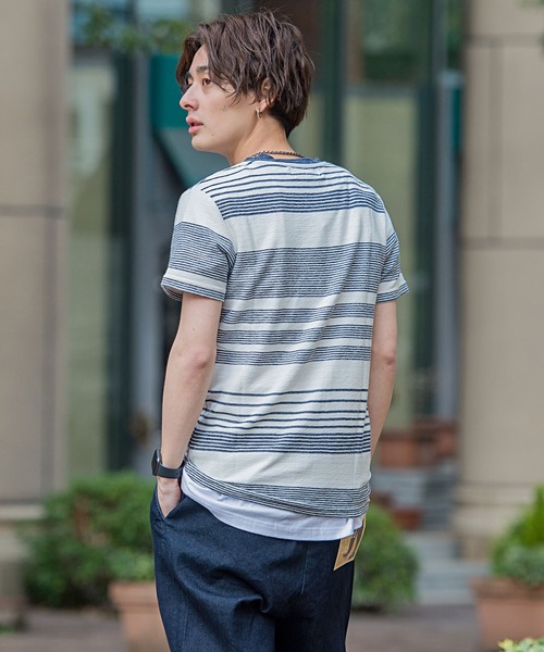 SILVER BULLET(シルバーバレット)の「『vicci/ヴィッチ』ボーダー柄裏毛クルーネック半袖Tシャツ(Tシャツ/カットソー・メンズ・レッド/グレー系その他2/グレー/マルチ/ブルー系その他/ホワイト/グレー系その他/ネイビー/ブルー系その他2・L/M)」の22枚目の写真