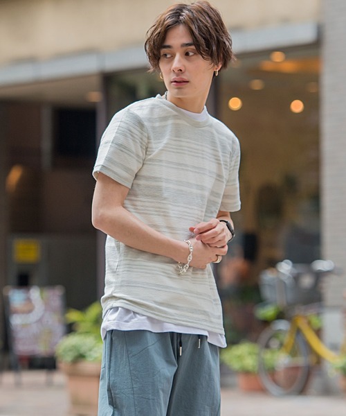 SILVER BULLET(シルバーバレット)の「『vicci/ヴィッチ』ボーダー柄裏毛クルーネック半袖Tシャツ(Tシャツ/カットソー・メンズ・レッド/グレー系その他2/グレー/マルチ/ブルー系その他/ホワイト/グレー系その他/ネイビー/ブルー系その他2・L/M)」の19枚目の写真