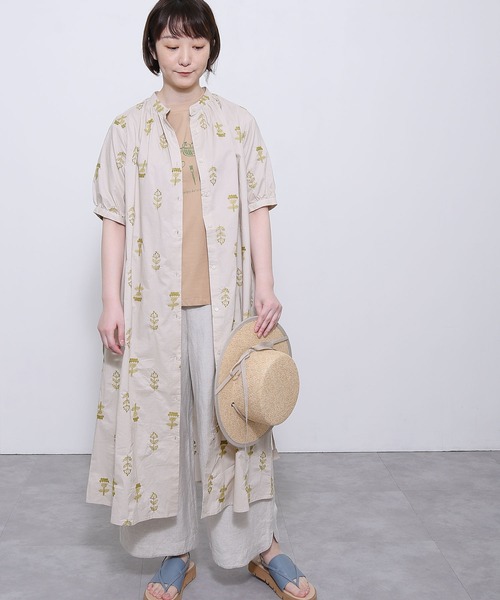 POU DOU DOU（プードゥドゥ）の「ボタニカル刺繍ワンピース（ワンピース・レディース・アイボリー/ブラック/ブルー・3）」の13枚目の写真