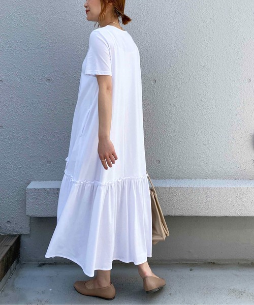 PICCIN（ピッチン）の「フリルマキシワンピース（ワンピース・レディース・ブラック/オフホワイト/ブルー・M）」の16枚目の写真