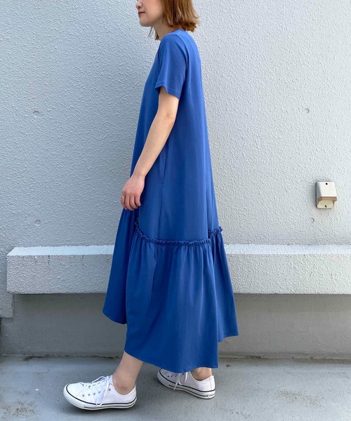 PICCIN（ピッチン）の「フリルマキシワンピース（ワンピース・レディース・ブラック/オフホワイト/ブルー・M）」の9枚目の写真