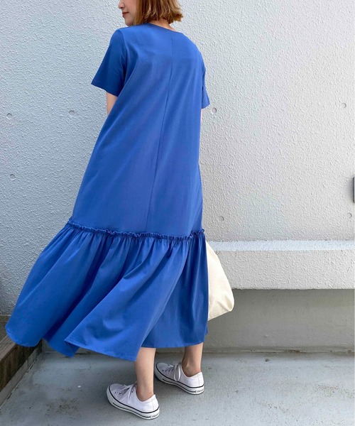 PICCIN（ピッチン）の「フリルマキシワンピース（ワンピース・レディース・ブラック/オフホワイト/ブルー・M）」の17枚目の写真