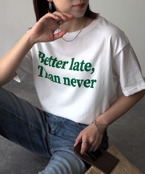 Riberry（リベリー）の「シンプルロゴT（Tシャツ/カットソー・レディース・ベージュ/オフホワイト/スミクロ/ホワイト×グリーン・FREE）」の3枚目の写真