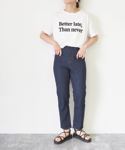 Riberry（リベリー）の「シンプルロゴT（Tシャツ/カットソー・レディース・ベージュ/オフホワイト/スミクロ/ホワイト×グリーン・FREE）」の9枚目の写真