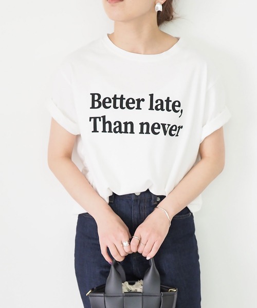 Riberry（リベリー）の「シンプルロゴT（Tシャツ/カットソー・レディース・ベージュ/オフホワイト/スミクロ/ホワイト×グリーン・FREE）」の12枚目の写真