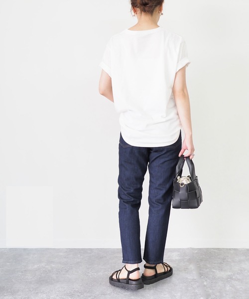 Riberry（リベリー）の「シンプルロゴT（Tシャツ/カットソー・レディース・ベージュ/オフホワイト/スミクロ/ホワイト×グリーン・FREE）」の8枚目の写真