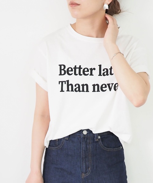 Riberry（リベリー）の「シンプルロゴT（Tシャツ/カットソー・レディース・ベージュ/オフホワイト/スミクロ/ホワイト×グリーン・FREE）」の19枚目の写真