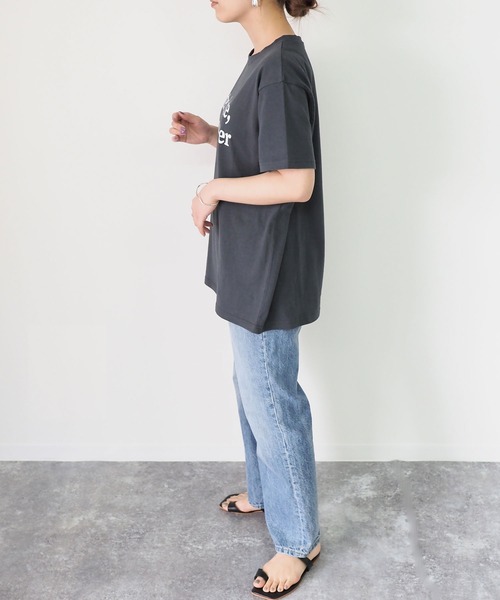 Riberry（リベリー）の「シンプルロゴT（Tシャツ/カットソー・レディース・ベージュ/オフホワイト/スミクロ/ホワイト×グリーン・FREE）」の7枚目の写真