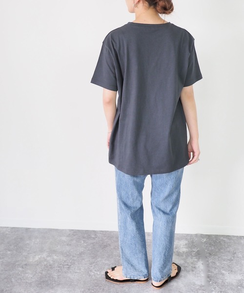 Riberry（リベリー）の「シンプルロゴT（Tシャツ/カットソー・レディース・ベージュ/オフホワイト/スミクロ/ホワイト×グリーン・FREE）」の18枚目の写真