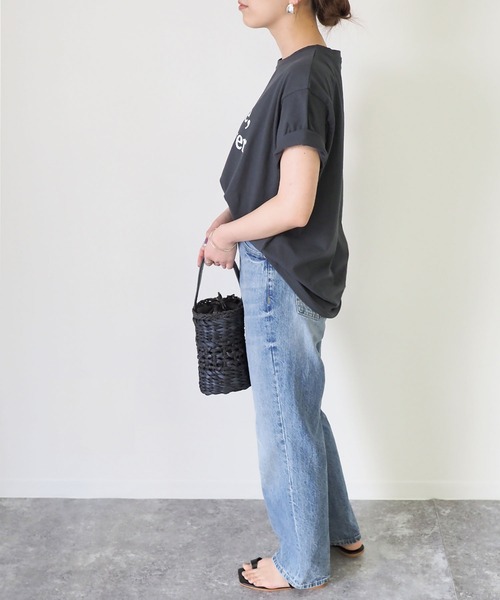 Riberry（リベリー）の「シンプルロゴT（Tシャツ/カットソー・レディース・ベージュ/オフホワイト/スミクロ/ホワイト×グリーン・FREE）」の6枚目の写真