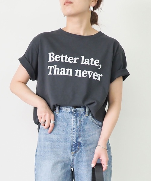 Riberry（リベリー）の「シンプルロゴT（Tシャツ/カットソー・レディース・ベージュ/オフホワイト/スミクロ/ホワイト×グリーン・FREE）」の13枚目の写真