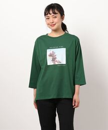 Green　Parks | フラワーフォト7分袖プルオーバー＊(Tシャツ/カットソー)