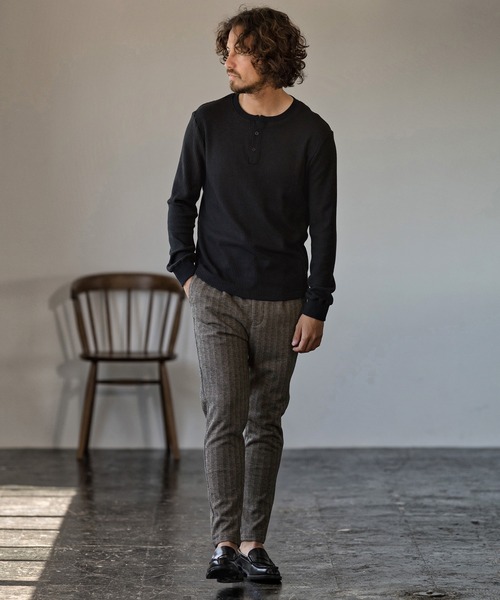 Magine（マージン）の「mp9066-HERRINGBONE TAPERED SKINNY PANTS スキニーパンツ（その他パンツ・メンズ・ブラウン/ブラック/グレー・44/46/48）」の11枚目の写真