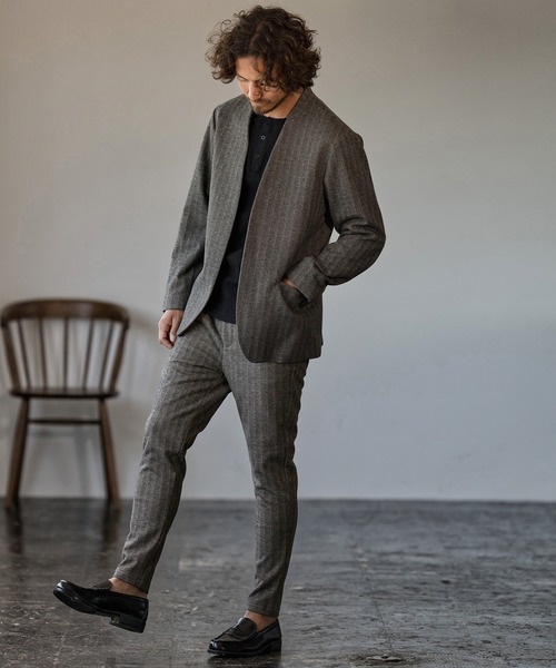 Magine（マージン）の「mp9066-HERRINGBONE TAPERED SKINNY PANTS スキニーパンツ（その他パンツ・メンズ・ブラウン/ブラック/グレー・44/46/48）」の13枚目の写真