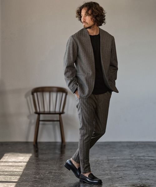Magine（マージン）の「mp9066-HERRINGBONE TAPERED SKINNY PANTS スキニーパンツ（その他パンツ・メンズ・ブラウン/ブラック/グレー・44/46/48）」の14枚目の写真