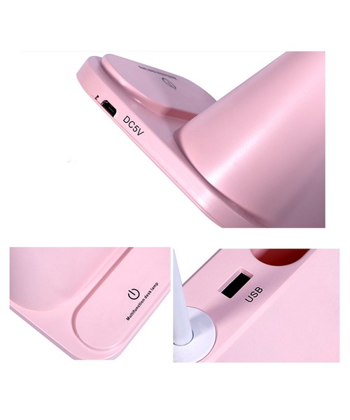 aimoha（アイモハ）の「充電&ペン立て&タブレットスタンドになる多機能USBデスクライト（照明・レディース・ホワイト/ピンク・FREE）」の7枚目の写真