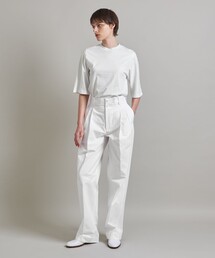 名品✨2023 ロエフ コットンツイル2タックパンツ2 白パン 名品 LOEFF（ロエフ）の「＜LOEFF＞ コットンツイル 2タックパンツ②