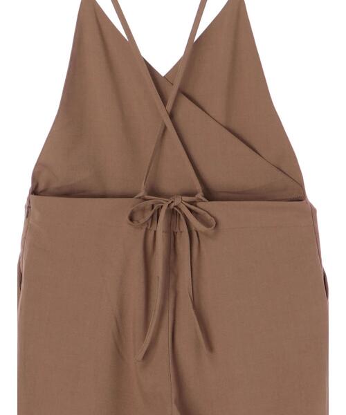 koe（コエ）の「ドライタッチポリトロサロペット*（サロペット/オーバーオール・レディース・ブラック/ライトベージュ/ベージュ・L/M）」の15枚目の写真