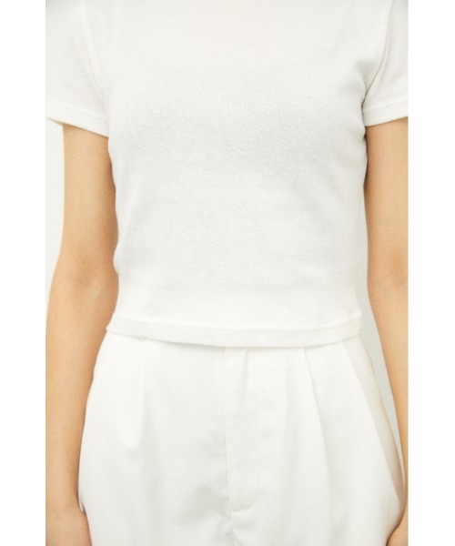 LAGUA GEM(ラグアジェム)の「BASIC COMPACT T/SH(Tシャツ/カットソー・レディース・オフホワイト/ブラック/ライム・SMALL/MEDIUM)」の4枚目の写真