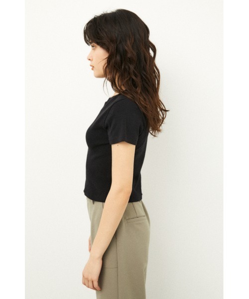 LAGUA GEM(ラグアジェム)の「BASIC COMPACT T/SH(Tシャツ/カットソー・レディース・オフホワイト/ブラック/ライム・SMALL/MEDIUM)」の7枚目の写真