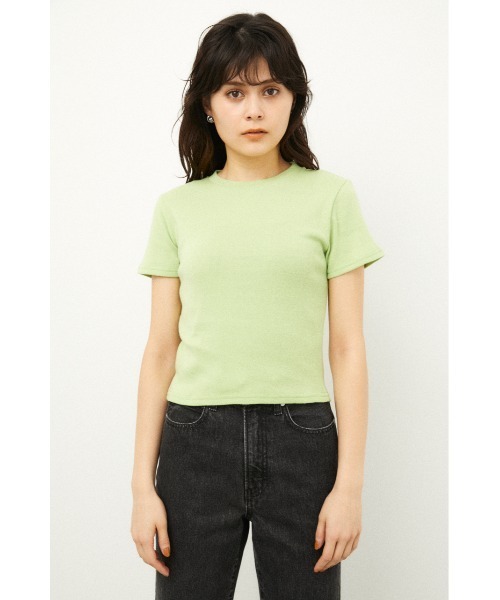LAGUA GEM(ラグアジェム)の「BASIC COMPACT T/SH(Tシャツ/カットソー・レディース・オフホワイト/ブラック/ライム・SMALL/MEDIUM)」の5枚目の写真