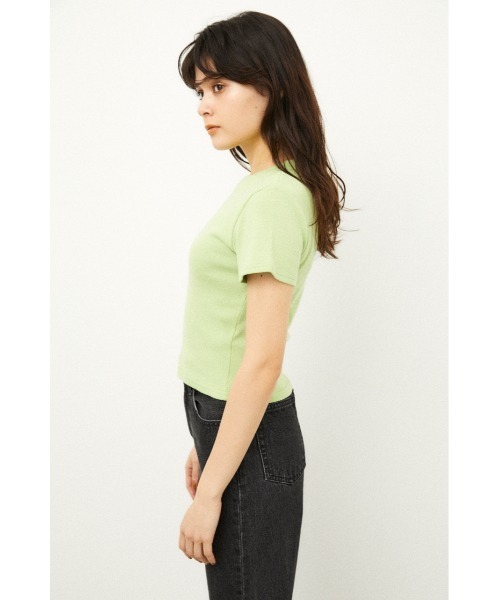LAGUA GEM(ラグアジェム)の「BASIC COMPACT T/SH(Tシャツ/カットソー・レディース・オフホワイト/ブラック/ライム・SMALL/MEDIUM)」の15枚目の写真