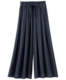 レーヨンプリント素材ドレープガウチョパンツ