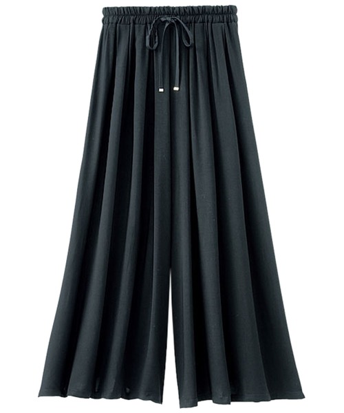 BELLUNA（ベルーナ）の「レーヨンプリント素材ドレープガウチョパンツ（その他パンツ・レディース・ブラック/ネイビー/ブルー/その他/その他1・SMALL/MEDIUM/LARGE/X-LARGE）」の2枚目の写真