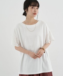 earth music&ecology | コットンレーススリーブカットチュニック ＊(Tシャツ/カットソー)