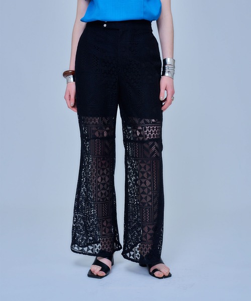 UNITED TOKYO(ユナイテッドトウキョウ)の「キルトパターンラッセルレースパンツ(その他パンツ・レディース・グリーン/ブラック・1/2/3)」の2枚目の写真