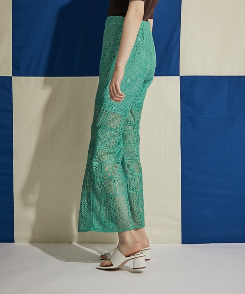 UNITED TOKYO(ユナイテッドトウキョウ)の「キルトパターンラッセルレースパンツ(その他パンツ・レディース・グリーン/ブラック・1/2/3)」の5枚目の写真