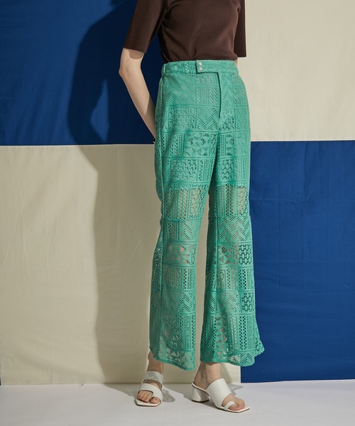 UNITED TOKYO(ユナイテッドトウキョウ)の「キルトパターンラッセルレースパンツ(その他パンツ・レディース・グリーン/ブラック・1/2/3)」の7枚目の写真