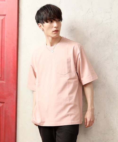 TopIsm(トップイズム)の「ワイドシルエットヘビーウェイトUSAコットンクルーネック半袖Tシャツ(Tシャツ/カットソー・メンズ・ホワイト/ブラック/ベージュ/ブルー/ライトグリーン/杢グレー/サーモンピンク・M/L/LL)」の7枚目の写真