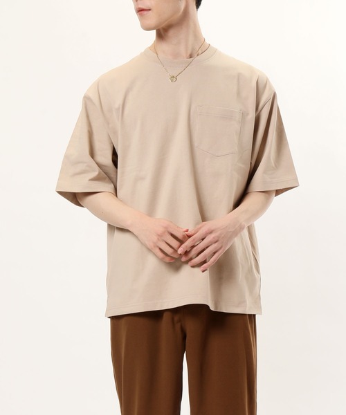 TopIsm(トップイズム)の「ワイドシルエットヘビーウェイトUSAコットンクルーネック半袖Tシャツ(Tシャツ/カットソー・メンズ・ホワイト/ブラック/ベージュ/ブルー/ライトグリーン/杢グレー/サーモンピンク・M/L/LL)」の8枚目の写真