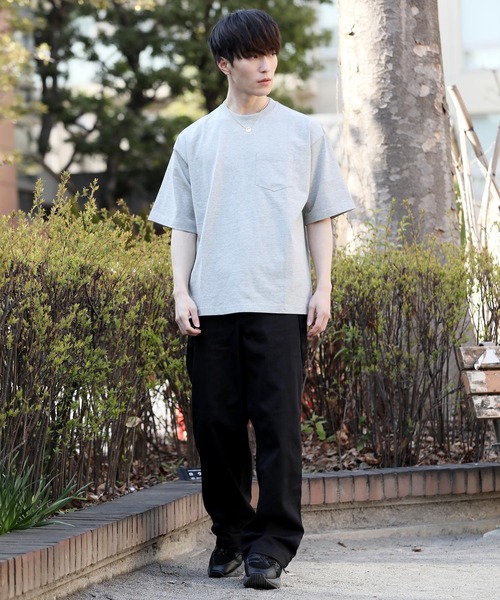 TopIsm(トップイズム)の「ワイドシルエットヘビーウェイトUSAコットンクルーネック半袖Tシャツ(Tシャツ/カットソー・メンズ・ホワイト/ブラック/ベージュ/ブルー/ライトグリーン/杢グレー/サーモンピンク・M/L/LL)」の13枚目の写真