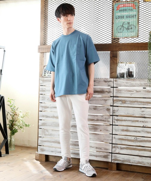 TopIsm(トップイズム)の「ワイドシルエットヘビーウェイトUSAコットンクルーネック半袖Tシャツ(Tシャツ/カットソー・メンズ・ホワイト/ブラック/ベージュ/ブルー/ライトグリーン/杢グレー/サーモンピンク・M/L/LL)」の16枚目の写真