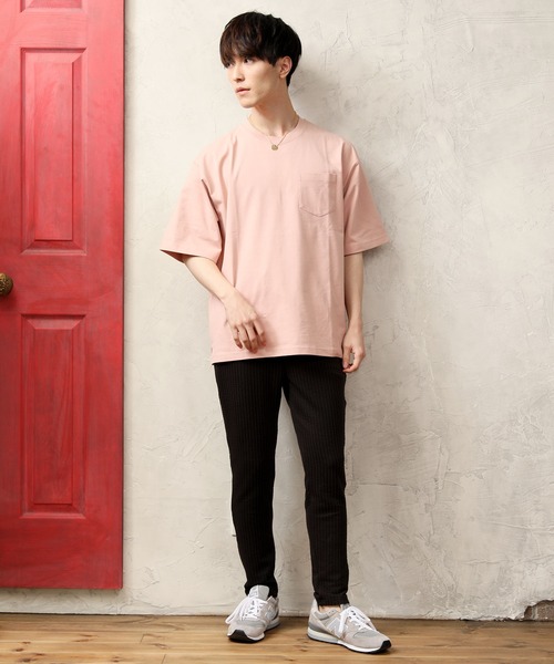 TopIsm(トップイズム)の「ワイドシルエットヘビーウェイトUSAコットンクルーネック半袖Tシャツ(Tシャツ/カットソー・メンズ・ホワイト/ブラック/ベージュ/ブルー/ライトグリーン/杢グレー/サーモンピンク・M/L/LL)」の17枚目の写真