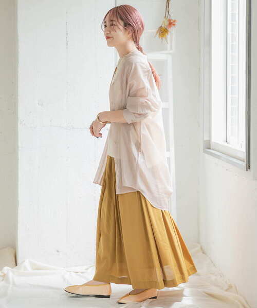 ITEMS URBANRESEARCH（アイテムズ アーバンリサーチ）の「ボリュームギャザースカート（スカート・レディース・マスタード/スミクロ/ベージュ・FREE）」の11枚目の写真