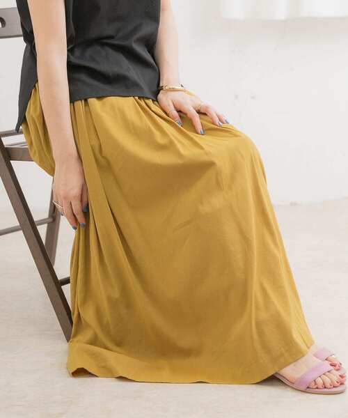 ITEMS URBANRESEARCH（アイテムズ アーバンリサーチ）の「ボリュームギャザースカート（スカート・レディース・マスタード/スミクロ/ベージュ・FREE）」の13枚目の写真
