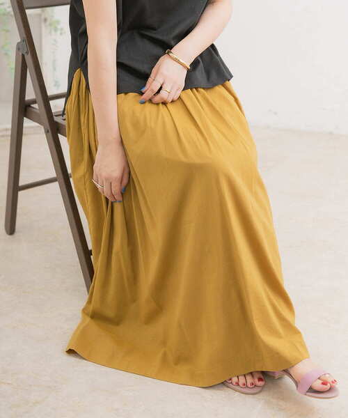 ITEMS URBANRESEARCH（アイテムズ アーバンリサーチ）の「ボリュームギャザースカート（スカート・レディース・マスタード/スミクロ/ベージュ・FREE）」の14枚目の写真