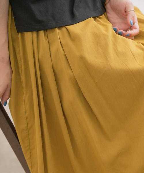 ITEMS URBANRESEARCH（アイテムズ アーバンリサーチ）の「ボリュームギャザースカート（スカート・レディース・マスタード/スミクロ/ベージュ・FREE）」の15枚目の写真